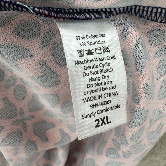 NWT LuLaRoe Amelia Dress Navy Red Geometric Fit Flare Midi Size 2XL - Picture 10 of 11